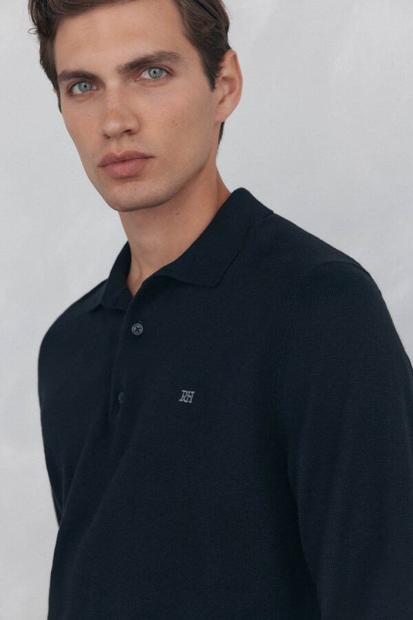 Pedro del Hierro Su&eacute;ter cuello polo Negro