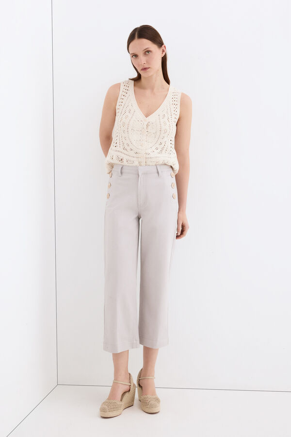Pedro del Hierro Jeans capri wide leg Gris