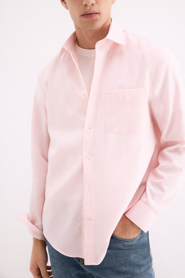 Pedro del Hierro Camisa non iron oxford liso Rosa