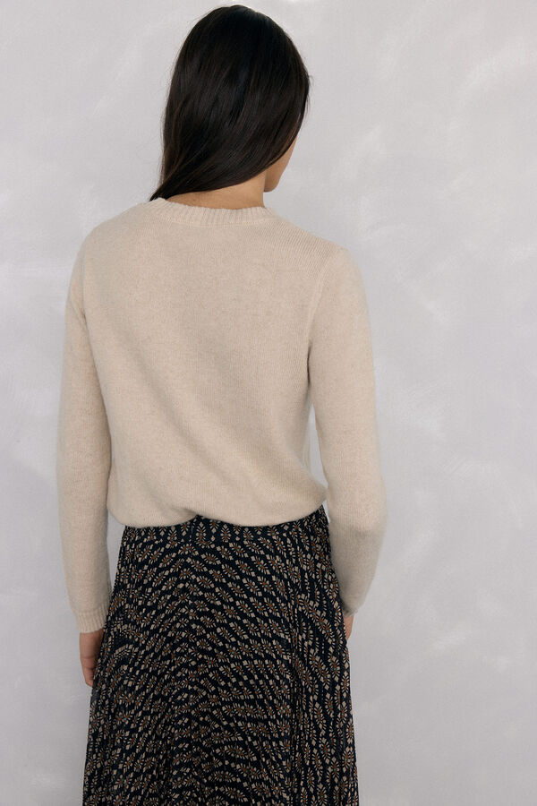 Pedro del Hierro Doble prenda Su&eacute;ter y capa con detalle de volante Crudo