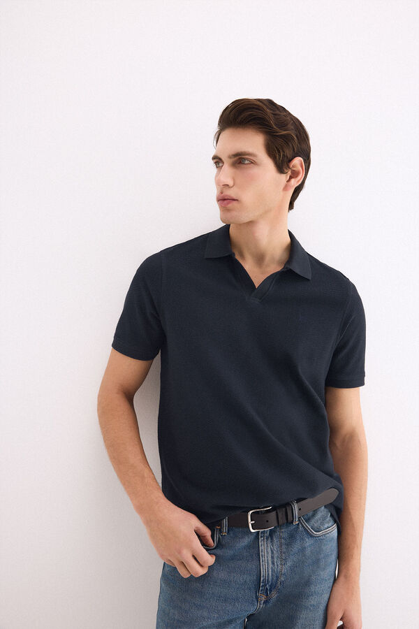 Pedro del Hierro Polo textura Azul