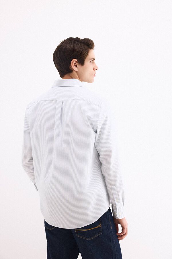 Pedro del Hierro Camisa non iron oxford rayas Azul