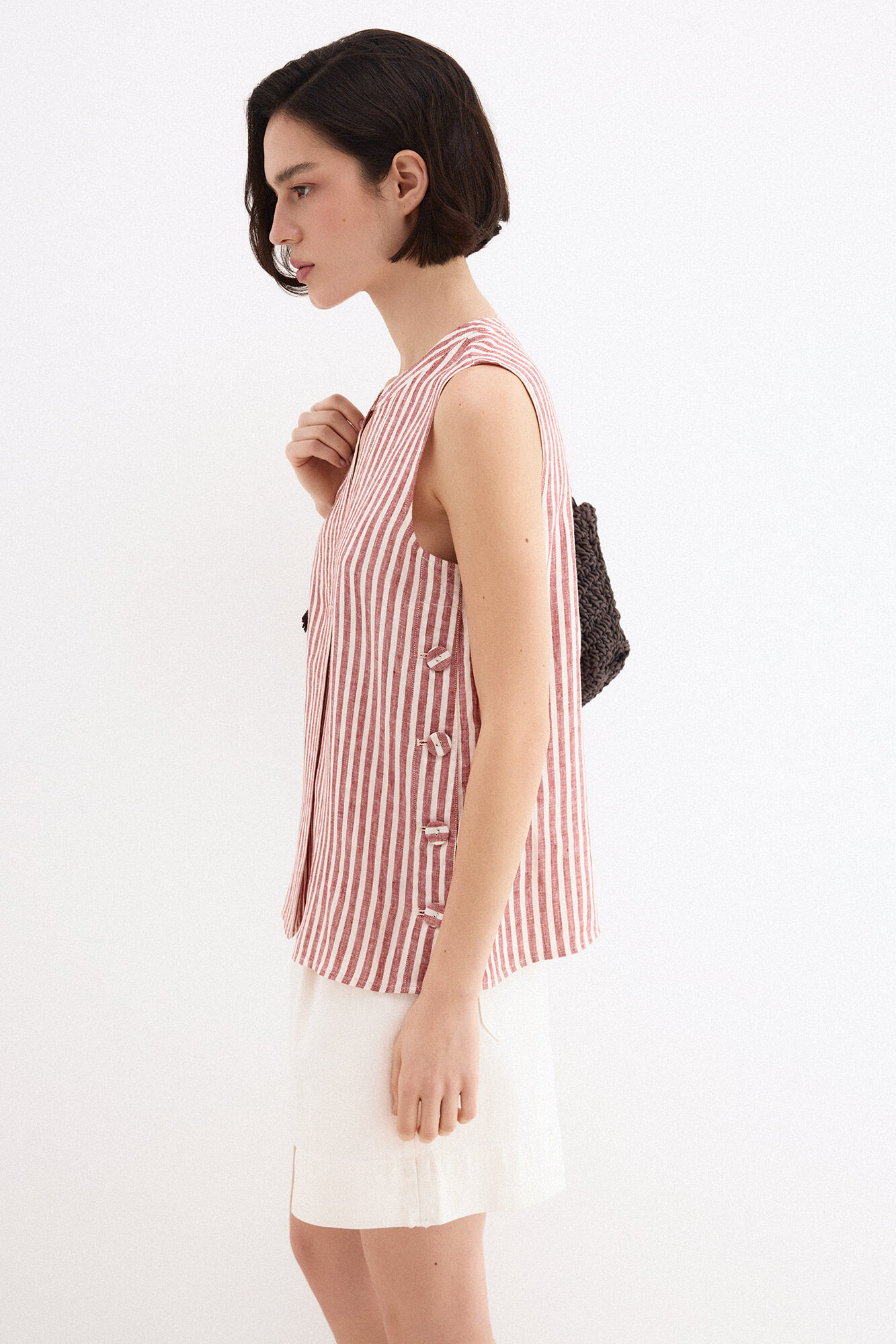 Pedro del Hierro Top lino rayas