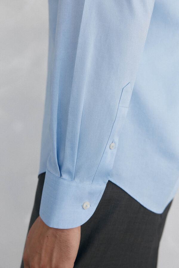 Pedro del Hierro Camisa de vestir lisa non iron + antimanchas Azul