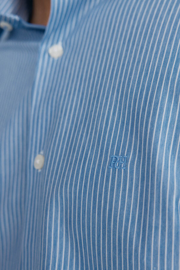 Pedro del Hierro Camisa de tejido de rayas Azul