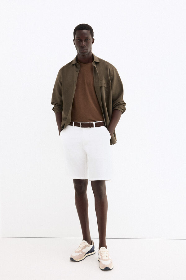 Pedro del Hierro Bermuda chino regular Blanco