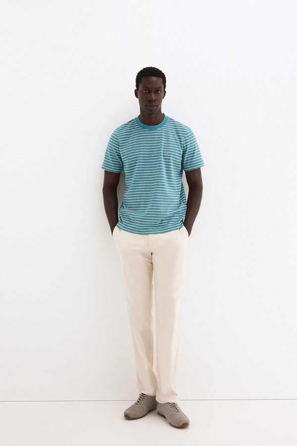 Pedro del Hierro Camiseta rayas Turquesa