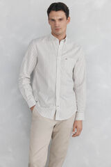 Pedro del Hierro Camisa de rayas oxford non iron Beige