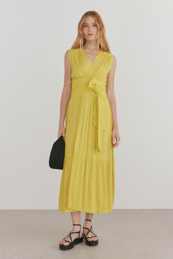 Pedro del Hierro Vestido kaftan largo cruzado Verde