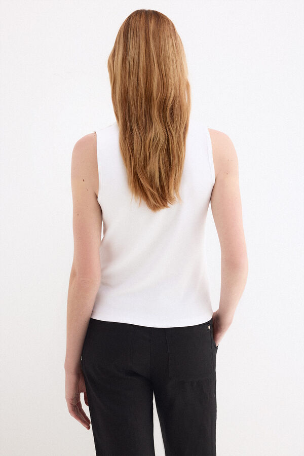 Pedro del Hierro Camiseta rib sin mangast Blanco