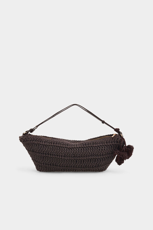 Pedro del Hierro Bolso punto trenzado Marr&oacute;n