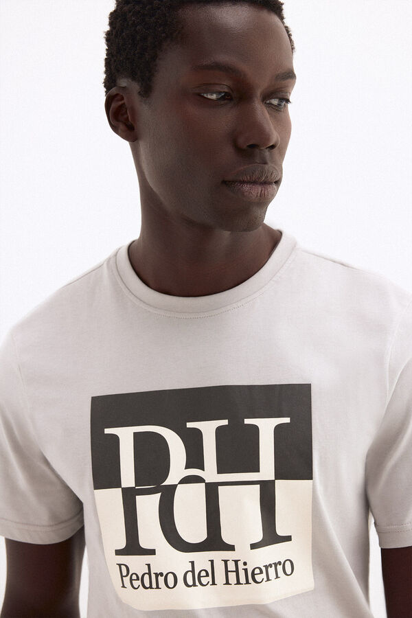 Pedro del Hierro Camiseta logo grande Gris