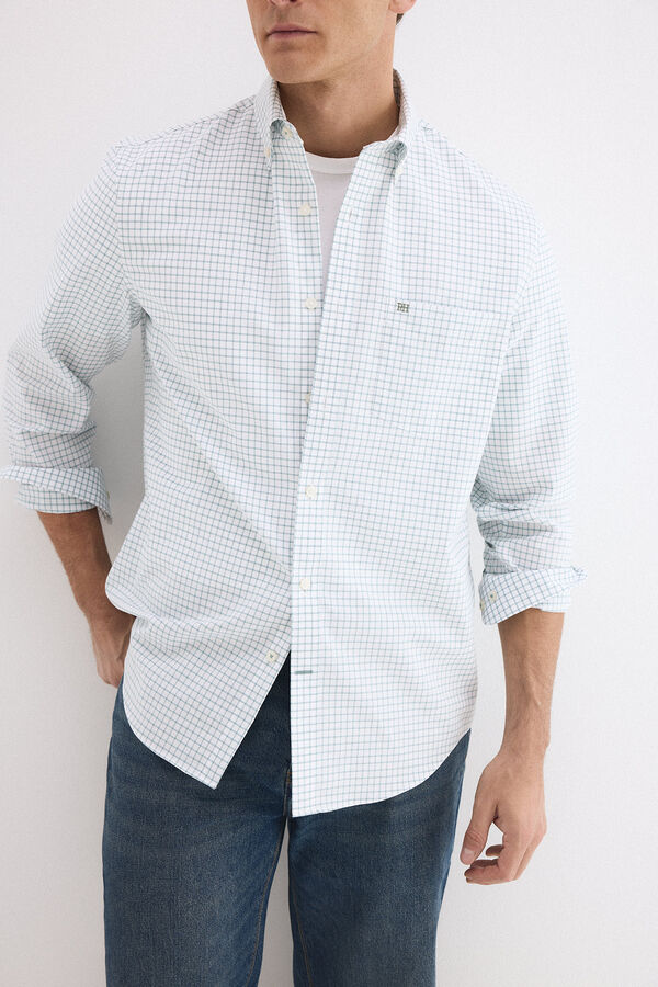 Pedro del Hierro Camisa non iron oxford cuadros Verde