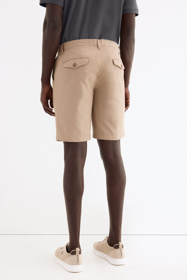 Pedro del Hierro Bermuda lino algod&oacute;n Beige