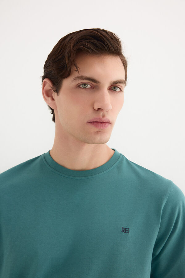 Pedro del Hierro Camiseta b&aacute;sica logo Turquesa