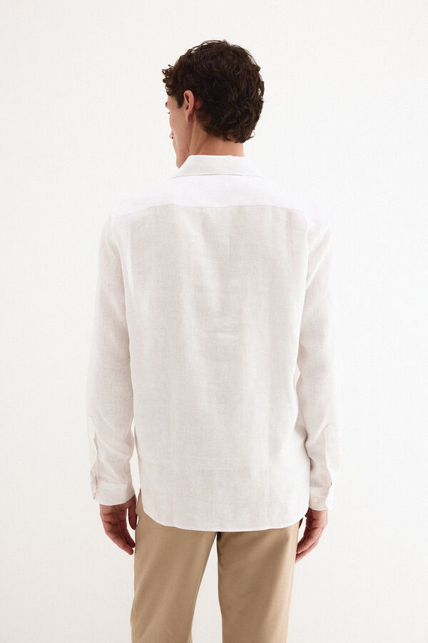 Pedro del Hierro Polera lino lisa Blanco