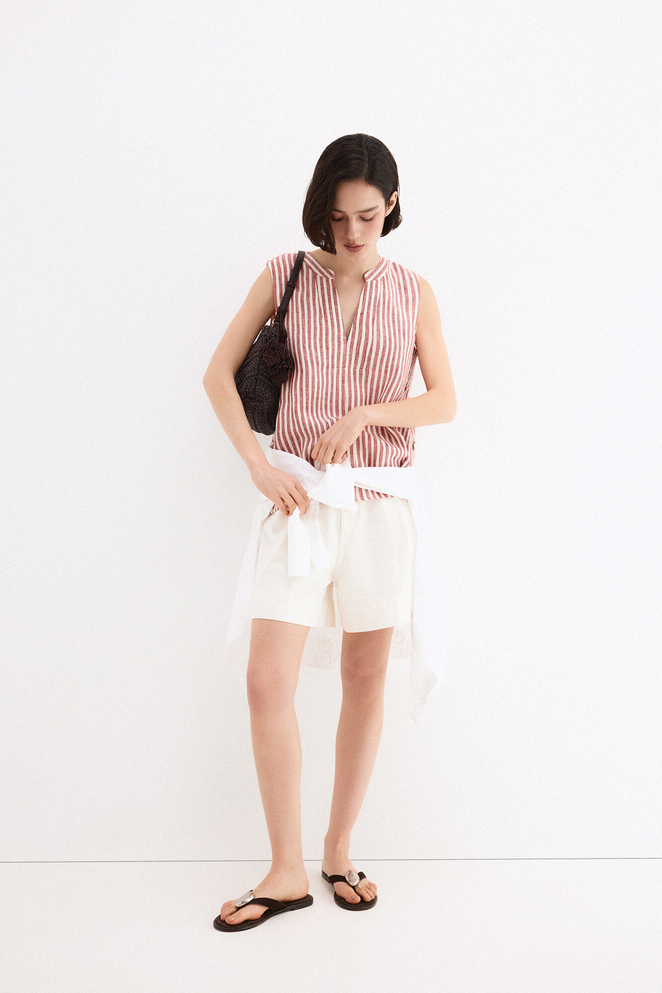 Pedro del Hierro Top lino rayas