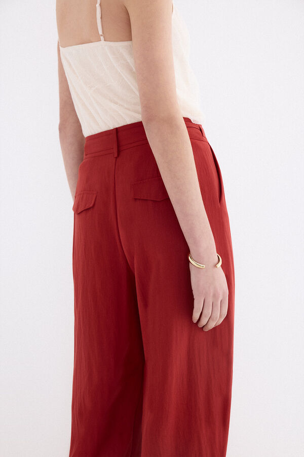Pedro del Hierro Pantal&oacute;n con pinzas Rojo