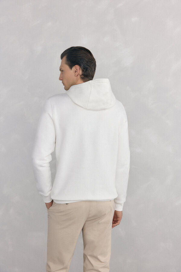 Pedro del Hierro Sudadera capucha con logo Crudo