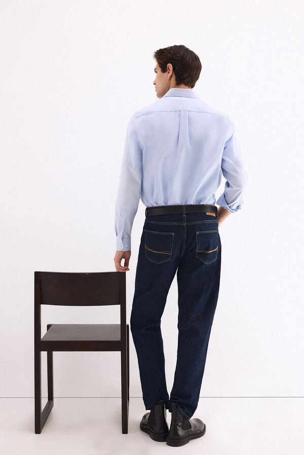 Pedro del Hierro Camisa non iron oxford liso Azul