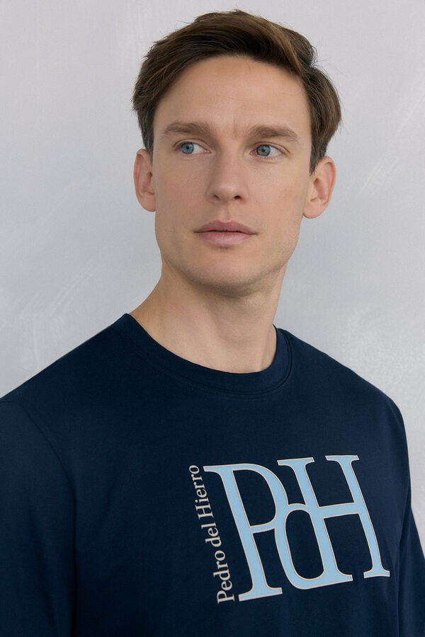 Pedro del Hierro Camiseta logo grande Azul