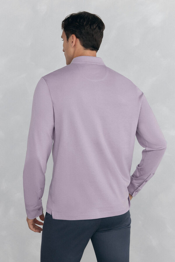 Pedro del Hierro Polo mercerizado manga larga Morado