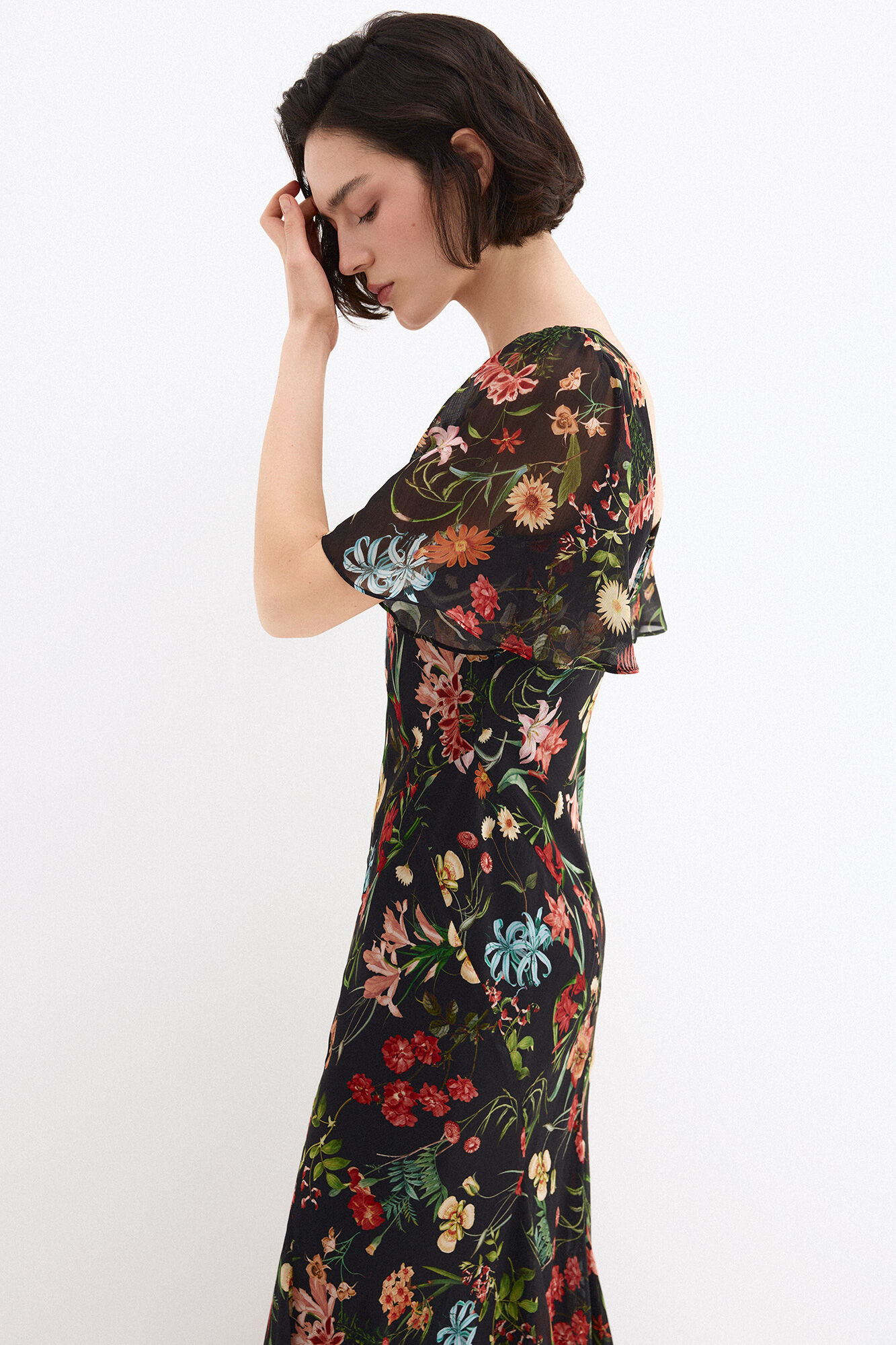 Pedro del Hierro Vestido largo estampado con cortes