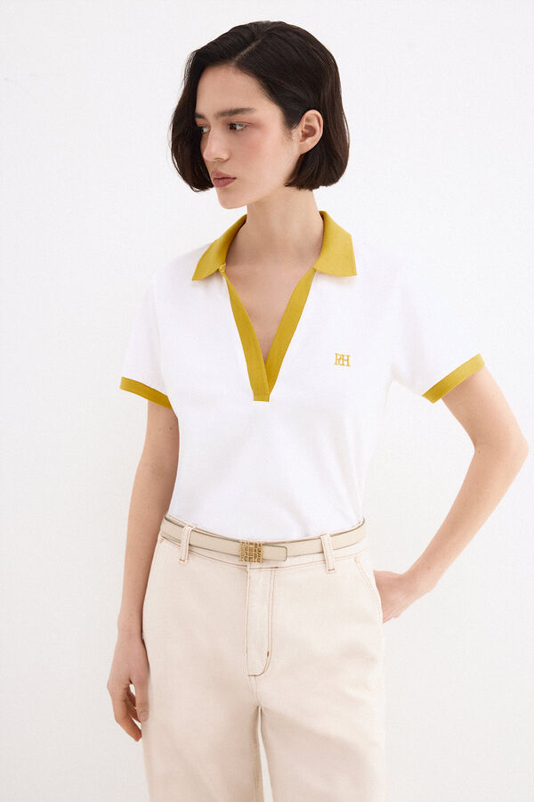 Pedro del Hierro Polo manga corta contrastes Blanco