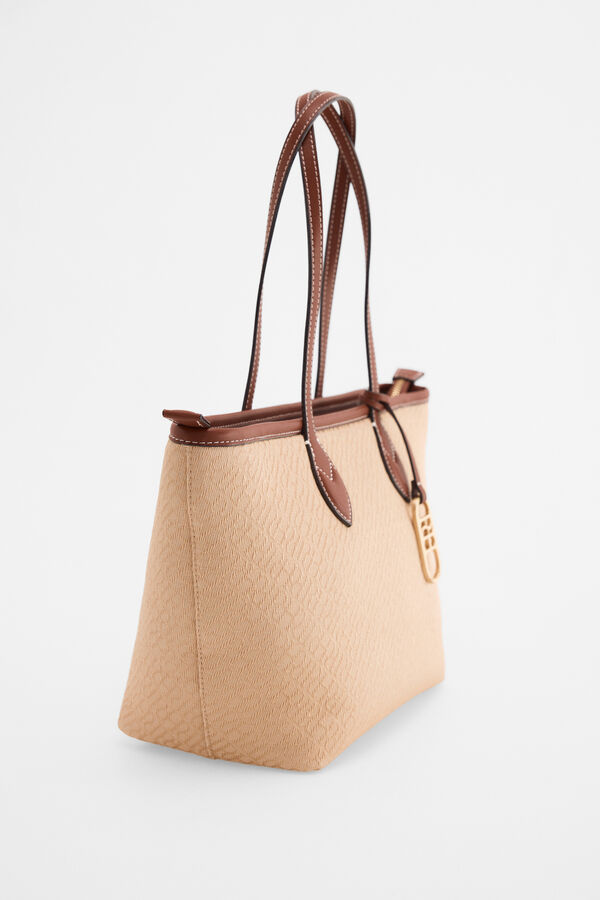 Pedro del Hierro Bolsa shopper mediana jacquard Beige