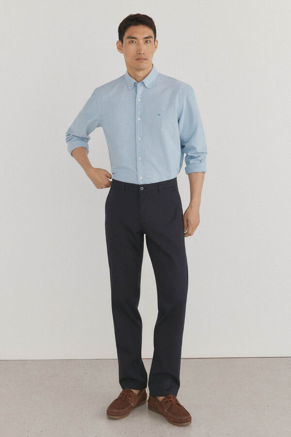 Pedro del Hierro Camisa iconic oxford liso Turquesa