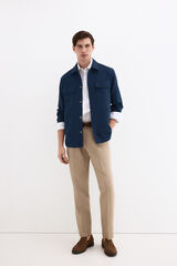 Pedro del Hierro Sobrecamisa lisa algod&oacute;n lino Azul