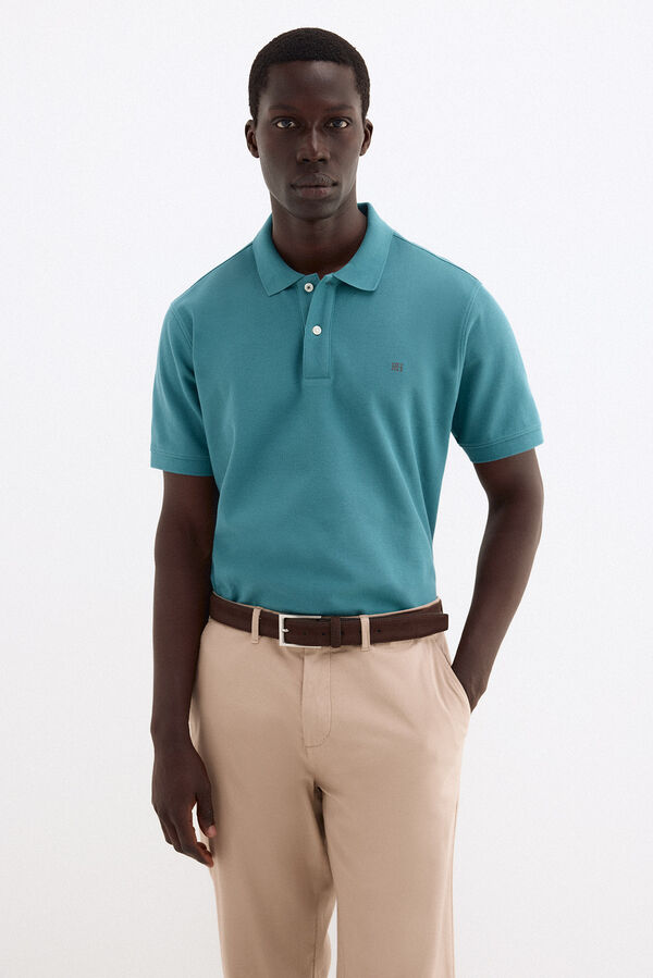 Pedro del Hierro Polo b&aacute;sico piqu&eacute; Turquesa