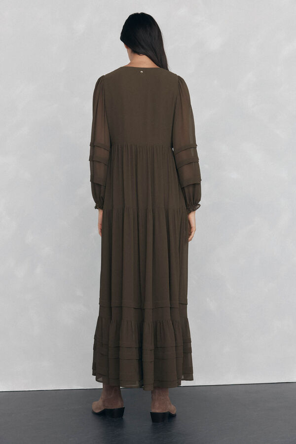 Pedro del Hierro Vestido largo con jaretas Verde