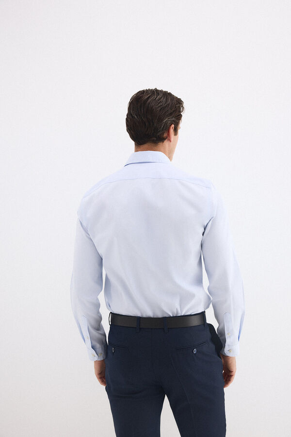 Pedro del Hierro Camisa vestir lisa non iron + antimanchas slim fit Azul