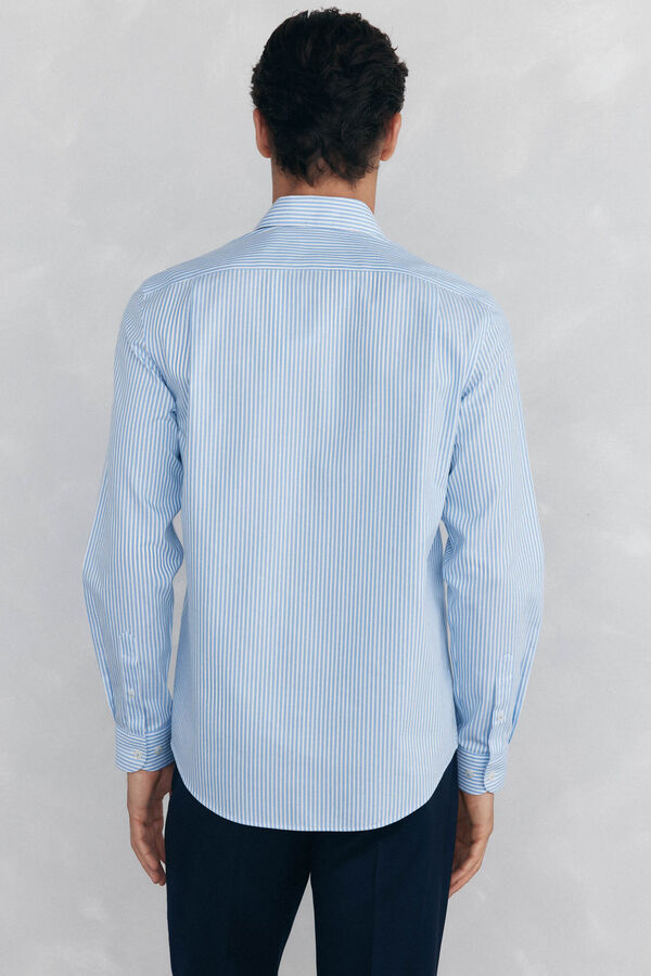 Pedro del Hierro Camisa de vestir de rayas non iron + antimanchas Azul