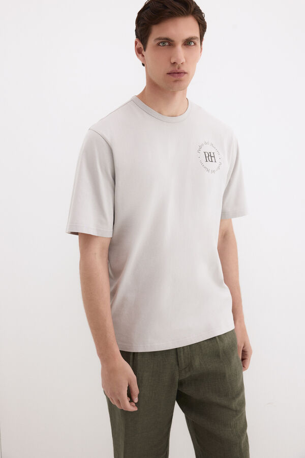 Pedro del Hierro Camiseta estampada logo Gris