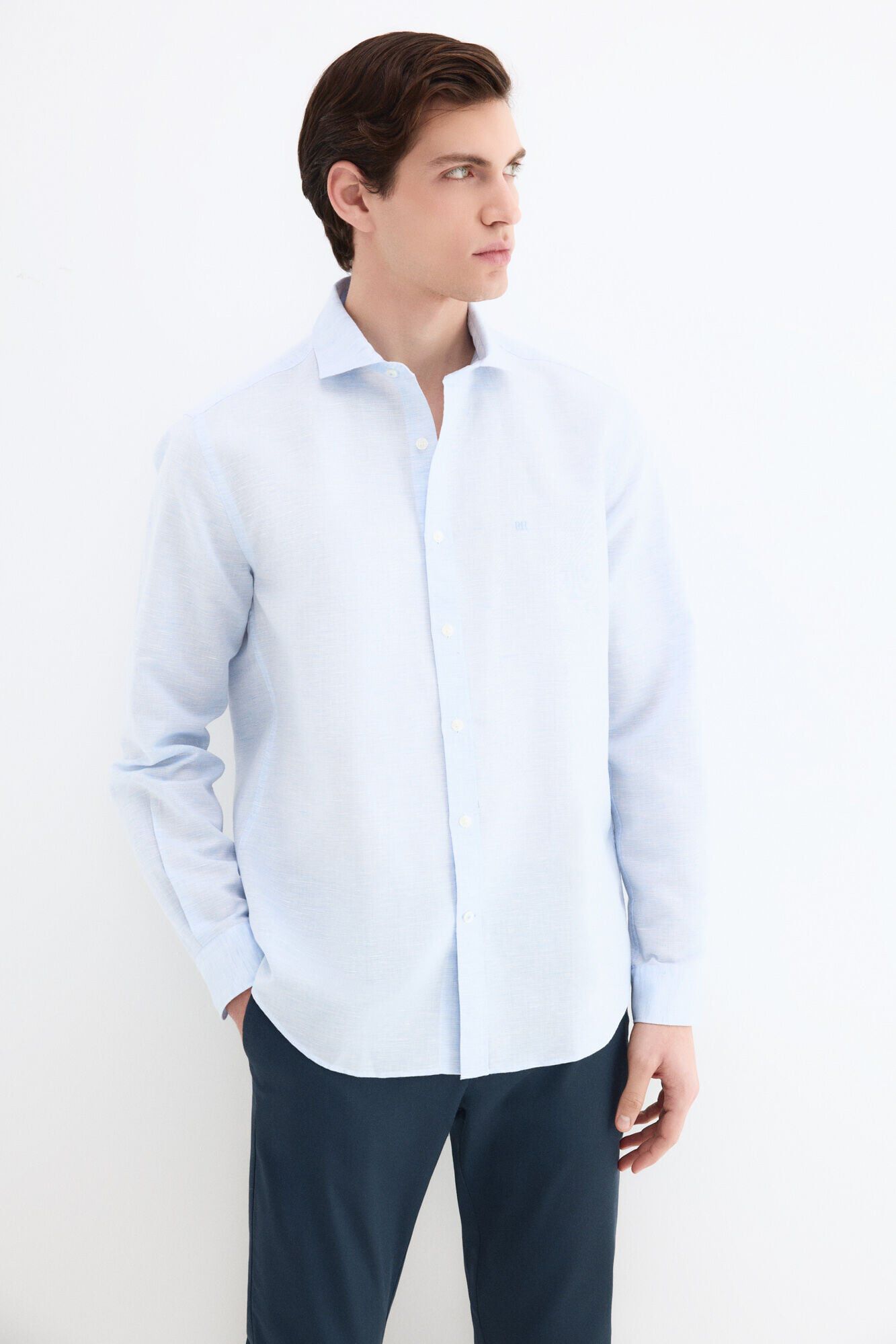 Pedro del Hierro Camisa de vestir estructura lino f&aacute;cil plancha