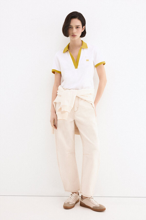 Pedro del Hierro Polo manga corta contrastes Blanco