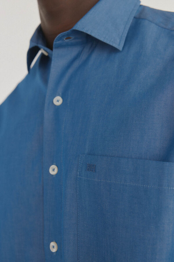 Pedro del Hierro Camisa lisa de popel&iacute;n Azul