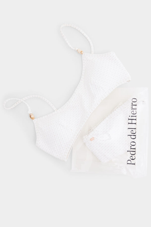 Pedro del Hierro Bikini tejido de jacquard y abalorios Blanco