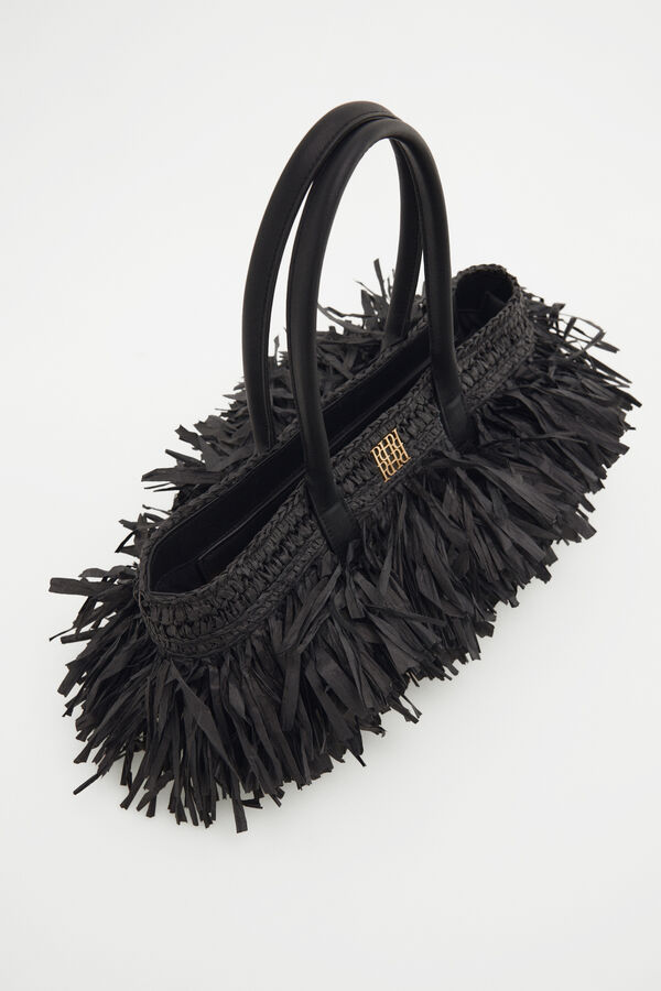 Pedro del Hierro Bolsa de hombro con flecos Negro