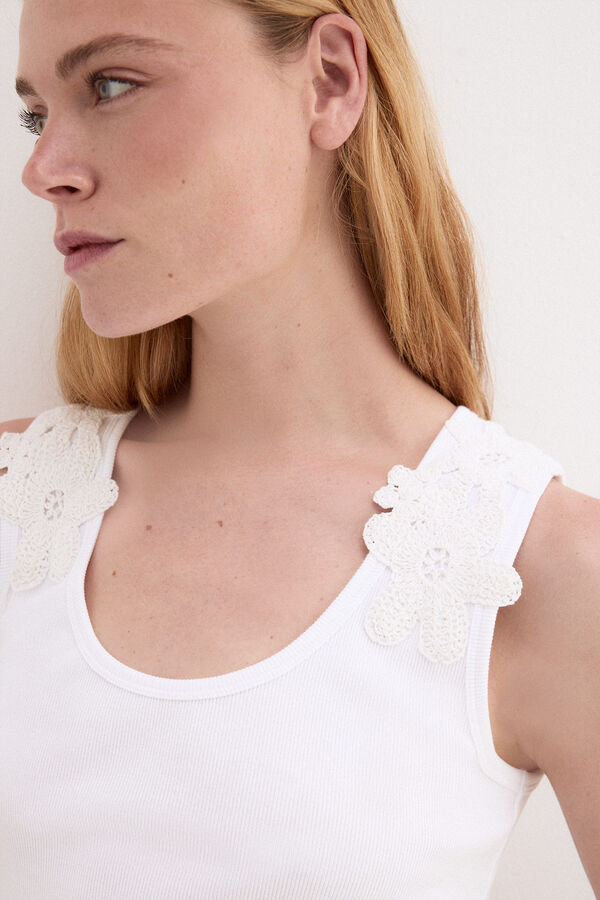 Pedro del Hierro Camiseta rib sin mangast Blanco