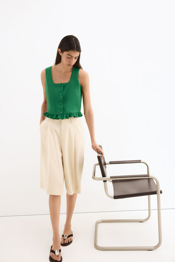 Pedro del Hierro Bermudas largas cl&aacute;sicas Beige