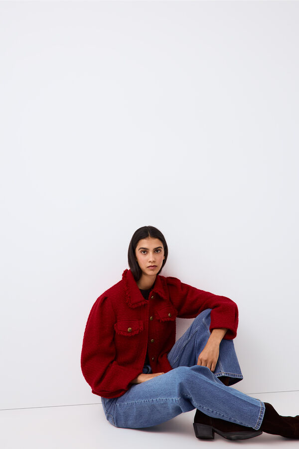 Pedro del Hierro Chamarra de tweed Rojo