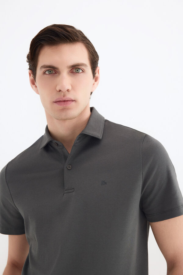 Pedro del Hierro Polo mercerizado Gris