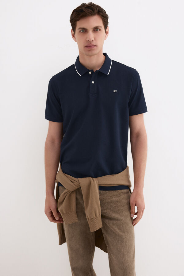 Pedro del Hierro Polo b&aacute;sico tips Azul