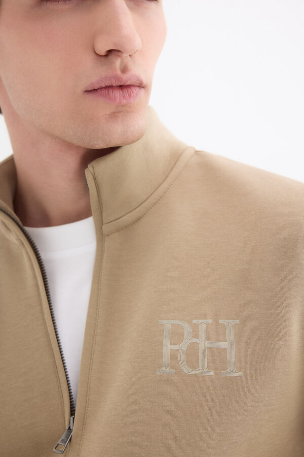 Pedro del Hierro C&aacute;rdigan tejido t&eacute;cnico Beige