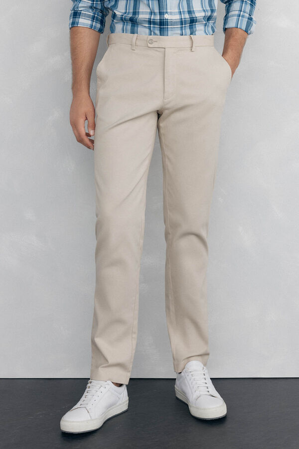 Pedro del Hierro Chino textura regular fit Beige
