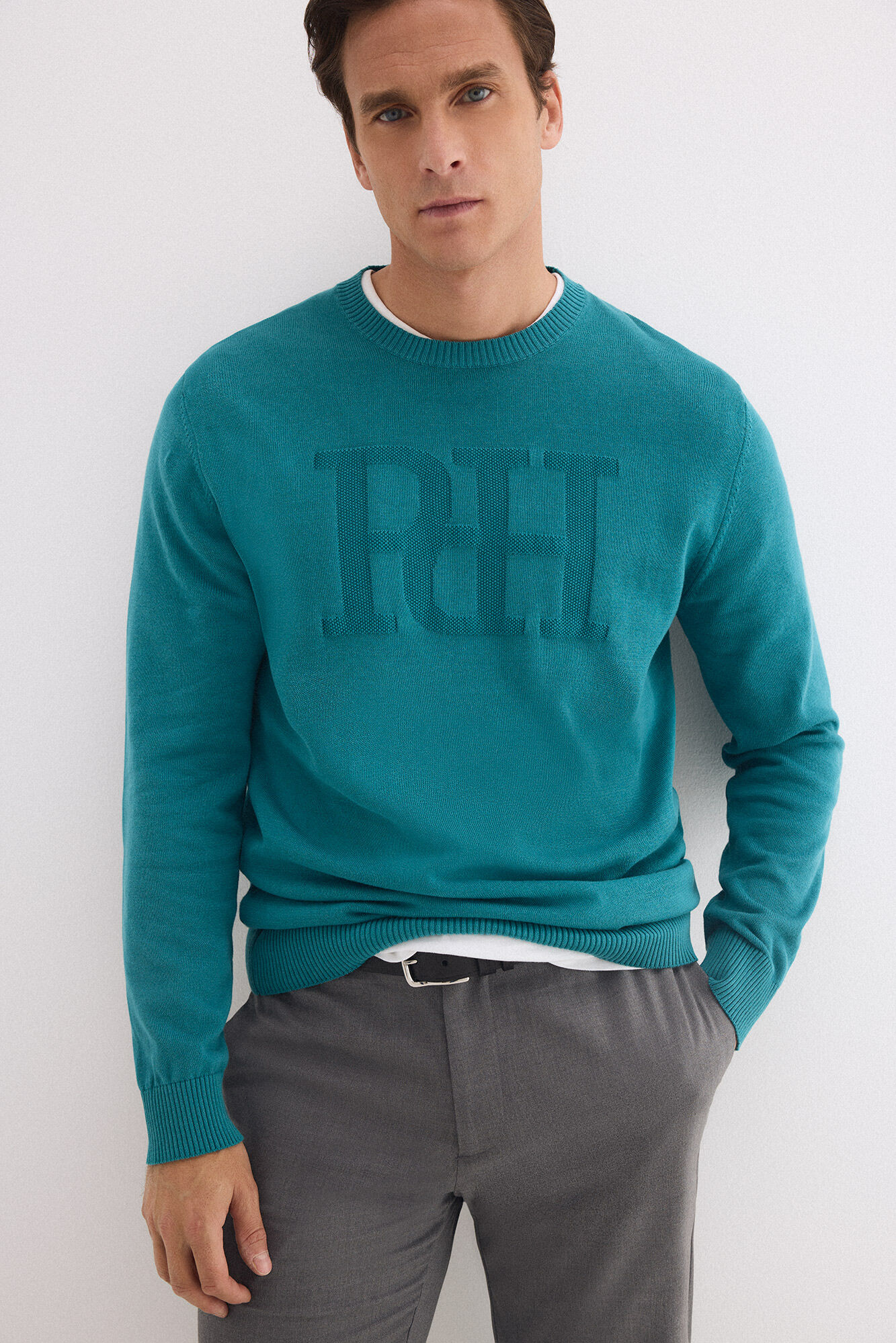 Pedro del Hierro Jersey cuello redondo big logo pecho
