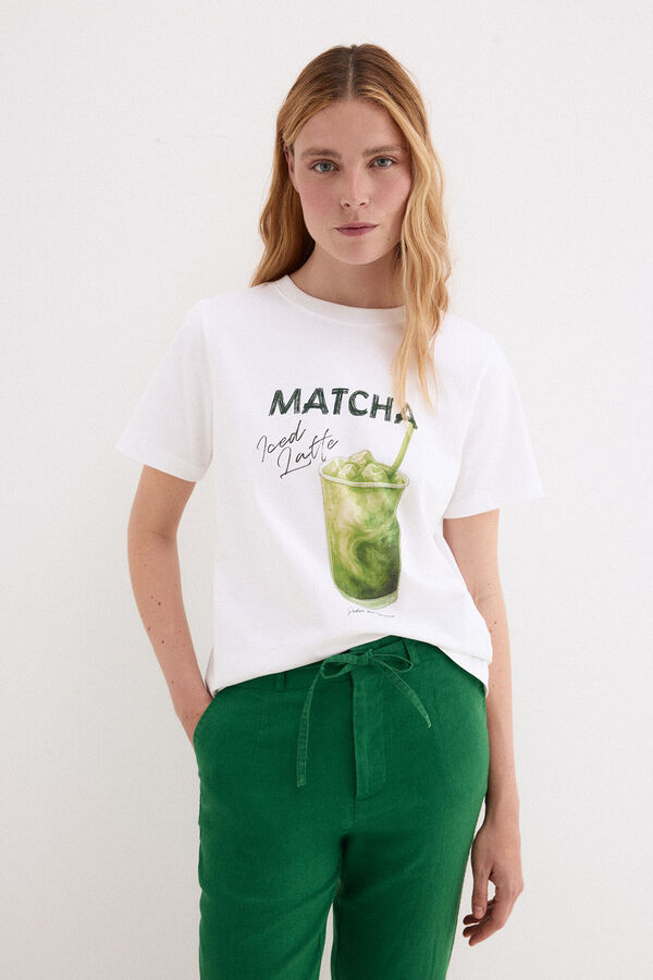 Pedro del Hierro Camiseta estampada frontal Blanco